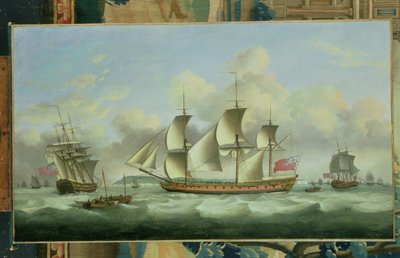 Three British Frigates Offshore by Thomas Luny